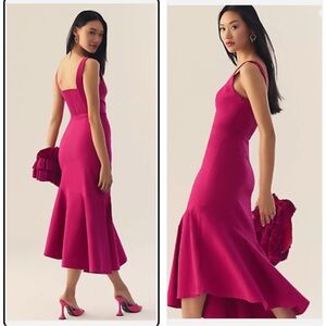 Anthropologie Ariana new with tags MP ruffle hem dress Dragonfruit magenta pink